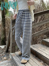 Lunivop High Street Trousers Women All Match Winter Knitted Warm Straight Office Lady Chic Loose